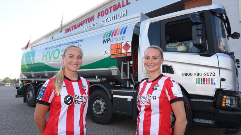 Team Captain Jemma Purfield and Molly Pike celebrate WP Group’s partnership with Southampton FC Women